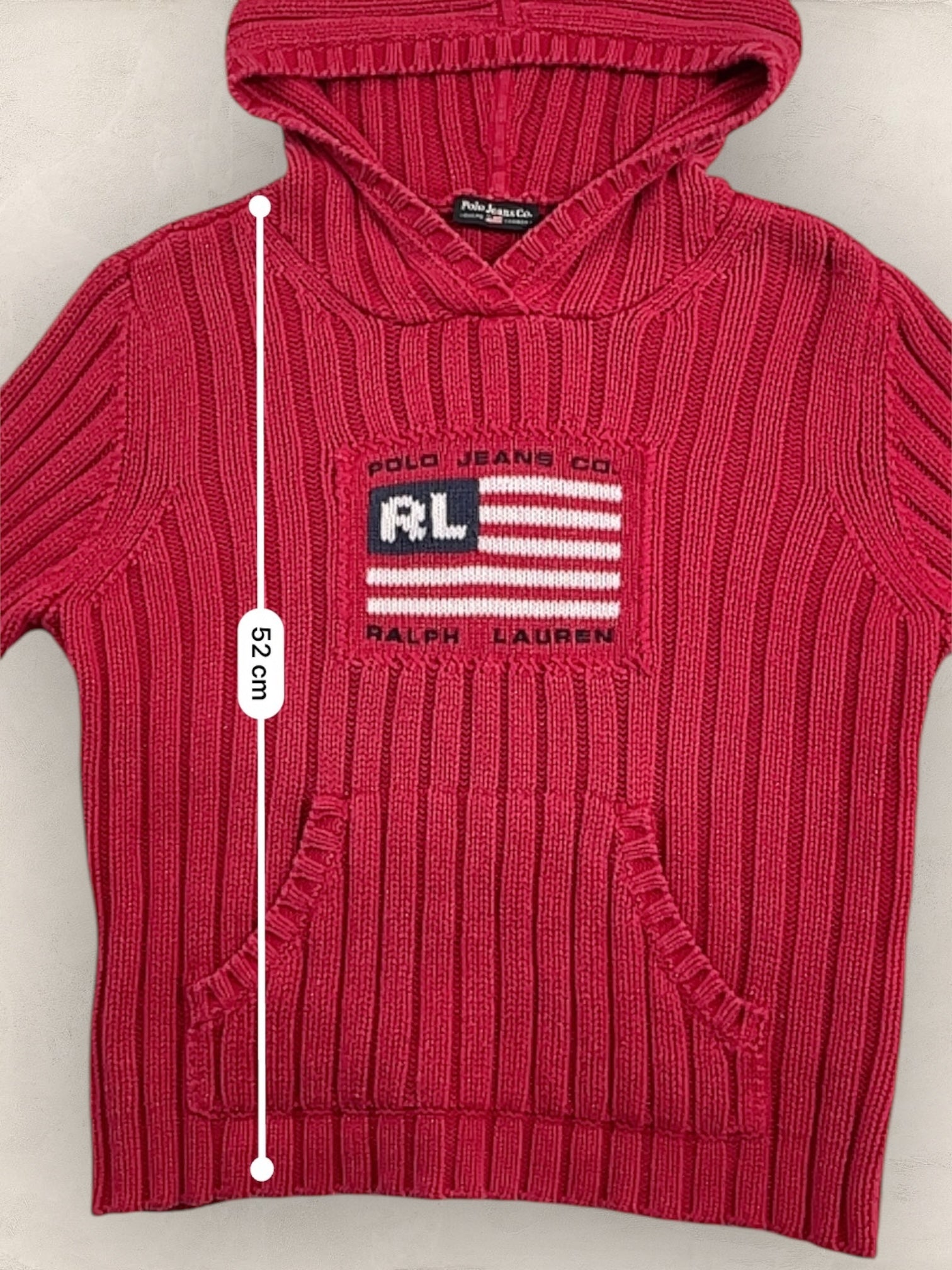 Sweat à capuche Ralph Lauren Flag/Drapeau américain ref: 2584 - ROUGE - L - amifrip - Friperie en ligne et vêtements vintage