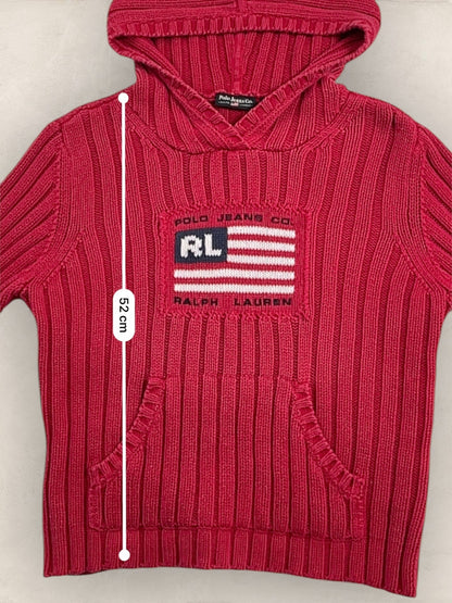 Sweat à capuche Ralph Lauren Flag/Drapeau américain ref: 2584 - ROUGE - L - amifrip - Friperie en ligne et vêtements vintage