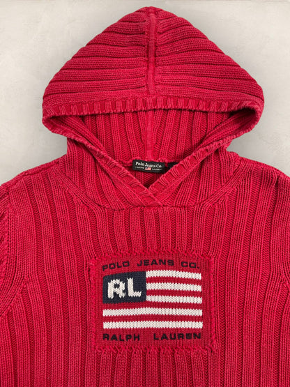 Sweat à capuche Ralph Lauren Flag/Drapeau américain ref: 2584 - ROUGE - L - amifrip - Friperie en ligne et vêtements vintage