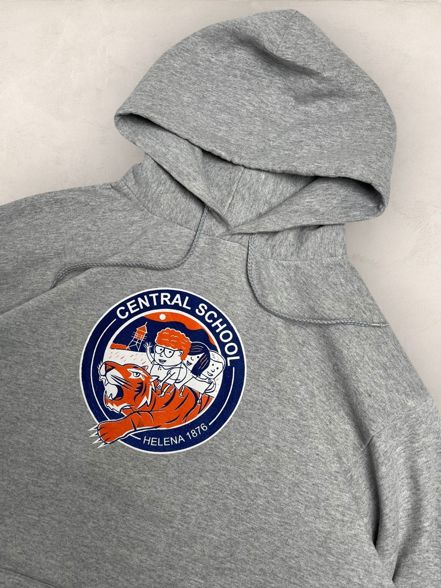 Sweat à capuche Sport - Team « Central School » #2251 - GRIS - M - amifrip - Friperie en ligne et vêtements vintage
