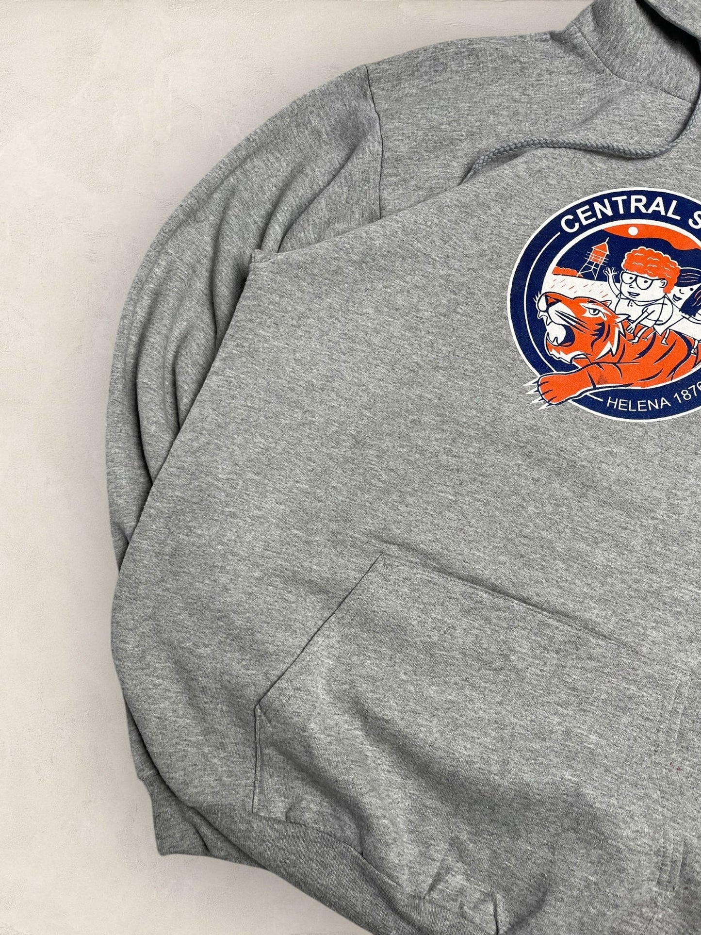 Sweat à capuche Sport - Team « Central School » #2251 - GRIS - M - amifrip - Friperie en ligne et vêtements vintage