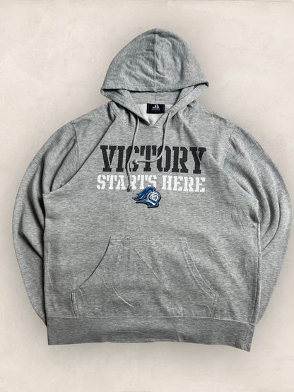 Sweat à capuche « Victory Starts Here » Sport - Team Ref: 2239 - GRIS - L - amifrip - Friperie en ligne et vêtements vintage