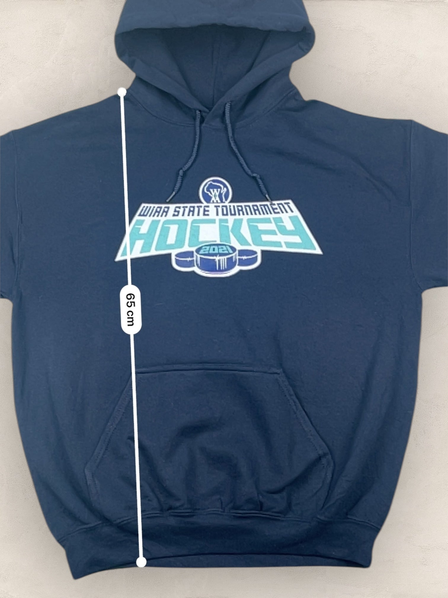Sweat à capuche « WAA STATE TOURNAMENT HOCKEY » Sport - Team Ref: 2279 - BLEU MARINE - M - amifrip - Friperie en ligne et vêtements vintage