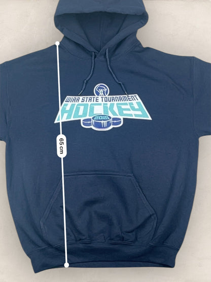 Sweat à capuche « WAA STATE TOURNAMENT HOCKEY » Sport - Team Ref: 2279 - BLEU MARINE - M - amifrip - Friperie en ligne et vêtements vintage
