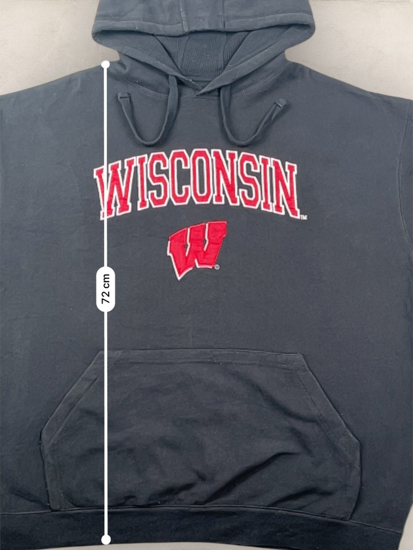 Sweat à capuche « Wisconsin » Sport - Team #2270 - NOIR - XL - amifrip - Friperie en ligne et vêtements vintage