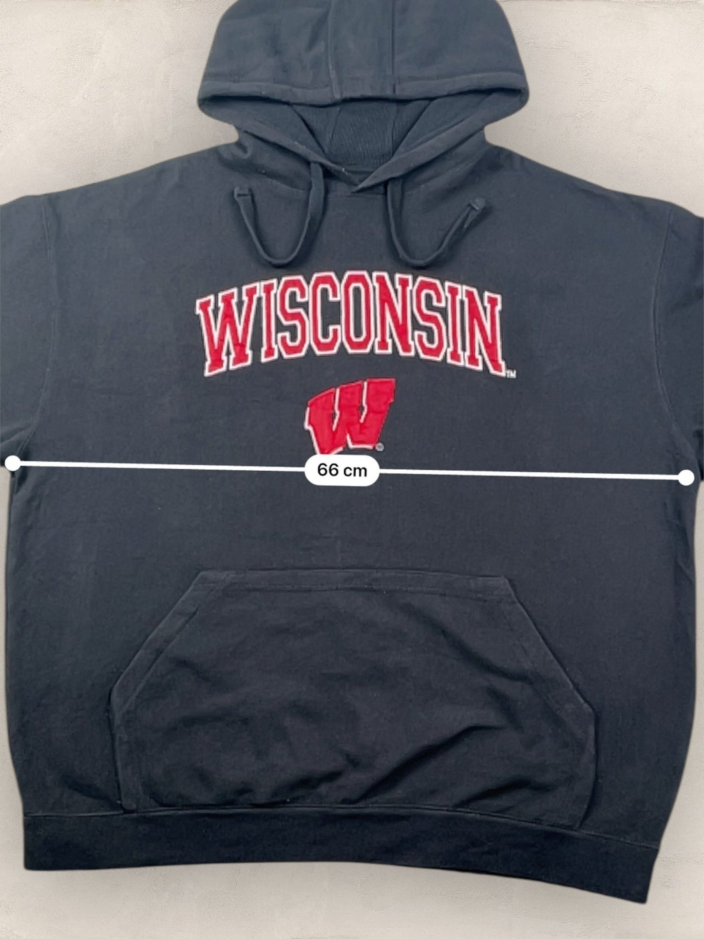 Sweat à capuche « Wisconsin » Sport - Team #2270 - NOIR - XL - amifrip - Friperie en ligne et vêtements vintage