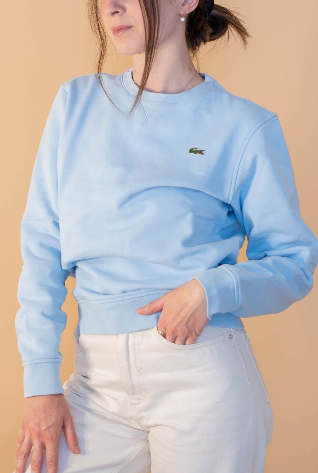 Sweat Lacoste Femme 437 - BLEU - XS - amifrip - Friperie en ligne et vêtements vintage
