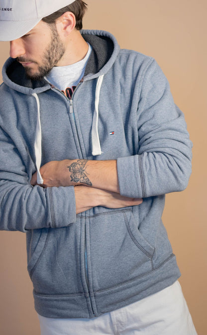 Sweat Zippé Tommy Hilfiger Homme 869 - XL - GRIS - amifrip - Friperie en ligne et vêtements vintage