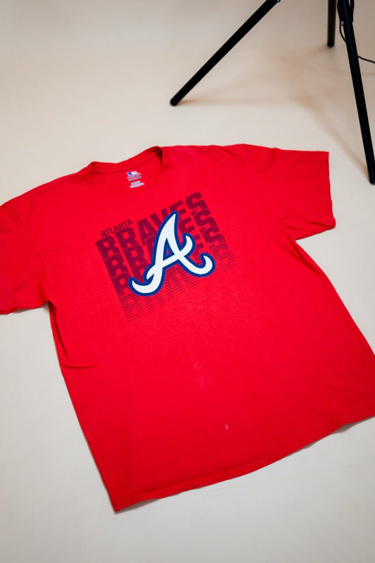 T-Shirt "ATLANTA BRAVES" - ROUGE - Coton - amifrip - Friperie en ligne et vêtements vintage