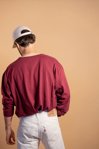 T-shirt Manches Longues Ralph Lauren Homme 365 - BORDEAUX - 2XL - amifrip - Friperie en ligne et vêtements vintage