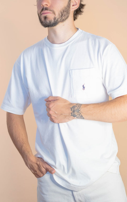 T-shirt Ralph Lauren Homme 222 - L - BLANC - amifrip - Friperie en ligne et vêtements vintage