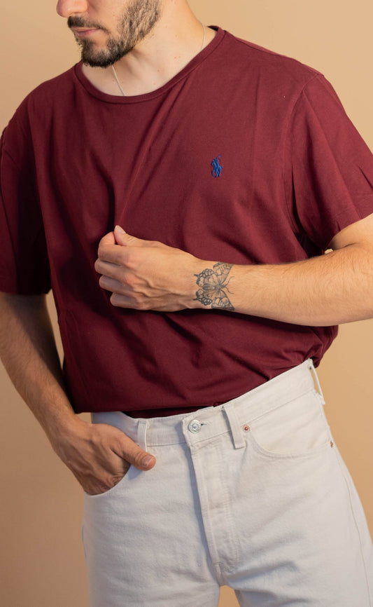 T-shirt Ralph Lauren Homme 498 - XL - BORDEAUX - amifrip - Friperie en ligne et vêtements vintage