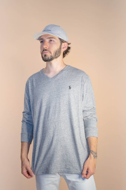 T-shirt Ralph Lauren Manches Longues Homme 457 - L - GRIS - amifrip - Friperie en ligne et vêtements vintage