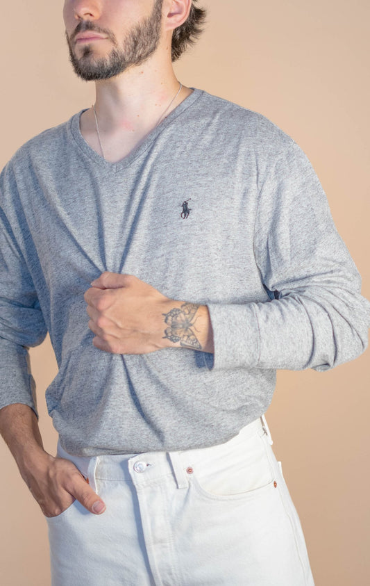 T-shirt Ralph Lauren Manches Longues Homme 457 - L - GRIS - amifrip - Friperie en ligne et vêtements vintage